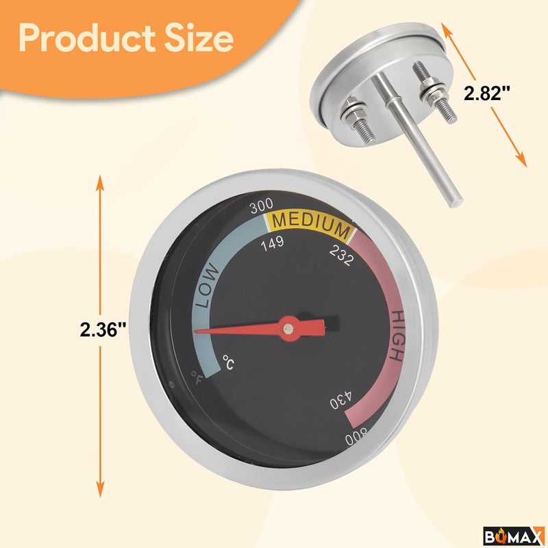 BQMAX Grill Thermometer for Coyote C-Series 28 Inch Outdoor Gas Grill, Temperature Gauge for Coyote C-Series C1C28LP-FS Coyote 2 Burner Barbecue, Grill Thermometers for Coyote Grill Parts - Image 3